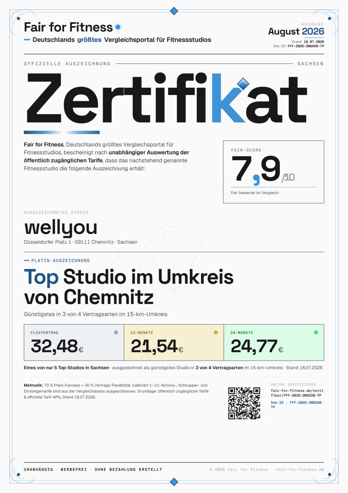 Zertifikat „Top Studio im Umkreis von Chemnitz"